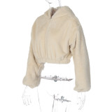 Fashion Cardigan Zipper Hooded Fleece Jacket BLG-C3813845K