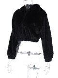 Fashion Cardigan Zipper Hooded Fleece Jacket BLG-C3813845K