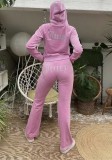 Velvet Coat Pants Two Piece Set GLXF-9837