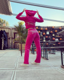 Velvet Coat Pants Two Piece Set GLXF-9837