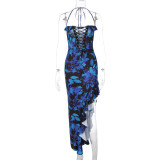 Hollow Out Backless Tie Up Bandage Dress BLG-D3713301K