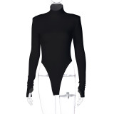 Backless High Collar Bodysuit BLG-P093226A