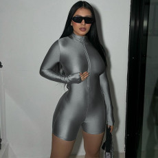 Long Sleeve Zipper Slim Romper BLG-P3813838A