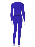 Casual Slim Long Sleeve Pants Yoga 2 Piece Set BLG-S2B11073K