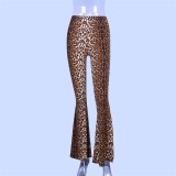 High Waist Leopard Print Flare Pants BLG-P8A0502A