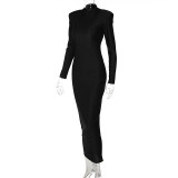 Solid Color Slim Solid Color Maxi Dress BLG-D1B7236K