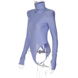 High Neck Long Sleeve Solid Bodysuit BLG-P1A6835A