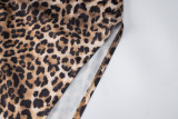 Leopard Print Backless Chain Tie Up Maxi Dress BLG-D1C7287A