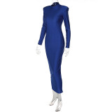 Solid Color Slim Solid Color Maxi Dress BLG-D1B7236K