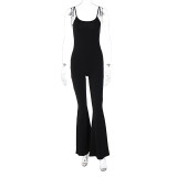 Solid Color U Neck Backless Sling Jumpsuit BLG-P2C11274A