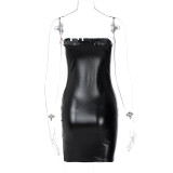 Solid Color Tube Tops Mini Dress BLG-D114327A