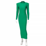 Solid Color Slim Solid Color Maxi Dress BLG-D1B7236K