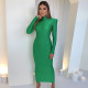 Solid Color Slim Solid Color Maxi Dress BLG-D1B7236K