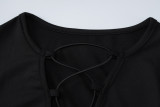 Sexy Hollow Long Sleeve Split Bandage Dress BLG-D279677K