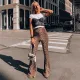High Waist Leopard Print Flare Pants BLG-P8A0502A