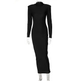 Solid Color Slim Solid Color Maxi Dress BLG-D1B7236K