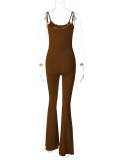 Solid Color U Neck Backless Sling Jumpsuit BLG-P2C11274A