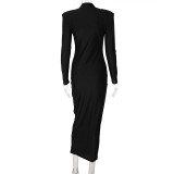 Solid Color Slim Solid Color Maxi Dress BLG-D1B7236K