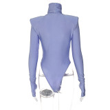 High Neck Long Sleeve Solid Bodysuit BLG-P1A6835A