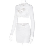 Sexy Hollow Out Tops And Skirts Two Piece Set BLG-S269054A