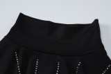 Fashion Hot Drill Slim Long Sleeve Midi Dress BLG-D3A14443K