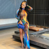 Fashion Print Irregular Mini Dress BLG-D2910240A
