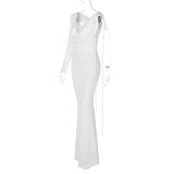 Fashion Single Shoulder Long Sleeve Maxi Dress BLG-D2A10652A