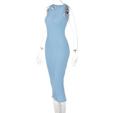 Casual Knit Sleeveless Midi Dress BLG-D155100K