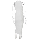 Casual Knit Sleeveless Midi Dress BLG-D155100K