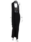 Backless Split Irregular Slim Maxi Dress BLG-D3412439A