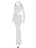 Sexy Tube Tops Long Sleeve Top Two Piece Skirt Set BLG-S3813934A
