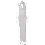 Backless Split Irregular Slim Maxi Dress BLG-D3412439A