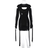 Sexy Backless Hollow Out Bandage Dress BLG-S2910247A