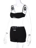 Sexy Sling Wrap Chest Tops And Shorts Two Piece Set BLG-S3412414A