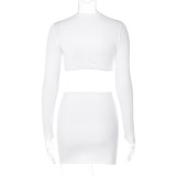 Sexy Hollow Out Tops And Skirts Two Piece Set BLG-S269054A