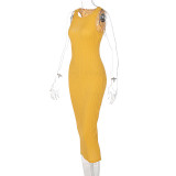 Casual Knit Sleeveless Midi Dress BLG-D155100K