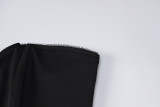 Fashion V-neck Slimming Warp Chest Top BLG-T1C7441K
