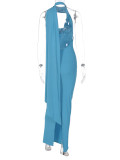 Backless Split Irregular Slim Maxi Dress BLG-D3412439A