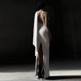 Backless Split Irregular Slim Maxi Dress BLG-D3412439A