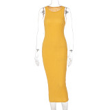 Casual Knit Sleeveless Midi Dress BLG-D155100K
