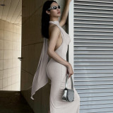 Backless Split Irregular Slim Maxi Dress BLG-D3412439A