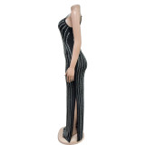 Sexy Sling Hot Drill Split Maxi Dress BY-6761