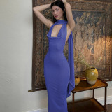 Backless Split Irregular Slim Maxi Dress BLG-D3412439A