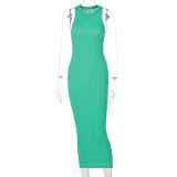 Casual Knit Sleeveless Midi Dress BLG-D155100K