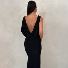 Fashion Single Shoulder Long Sleeve Maxi Dress BLG-D2A10652A