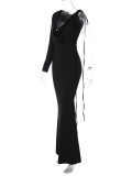 Fashion Single Shoulder Long Sleeve Maxi Dress BLG-D2A10652A