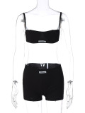 Sexy Sling Wrap Chest Tops And Shorts Two Piece Set BLG-S3412414A