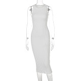 Casual Knit Sleeveless Midi Dress BLG-D155100K