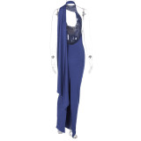 Backless Split Irregular Slim Maxi Dress BLG-D3412439A