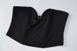 Fashion V-neck Slimming Warp Chest Top BLG-T1C7441K